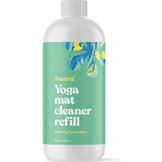 ASUTRA Yoga Mat Cleaner Spray Refill (Oplftende Eucalyptus) 16 fl oz - Ingen glatte rester kologiske teriske olier Dybderensning til fitnessud