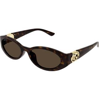 Gucci Kvinde Gucci GG1662SA 002 Solbriller Injiceret Havana Brun Rund