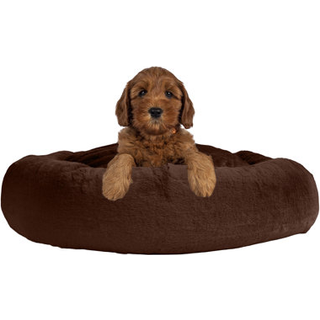 PETMAKER Hundeseng - Doughnut Hundeseng og Katteseng til mellemstore kledyr - Hundeseng med aftageligt vaskbart betrk og skridsikker bund - Hva