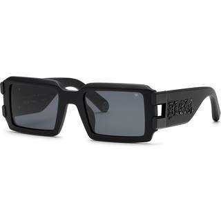 Philipp Plein Mand SPP129V PLEIN EAGLE 703 Solbriller Acetat Sort Røg Firkantet Normal
