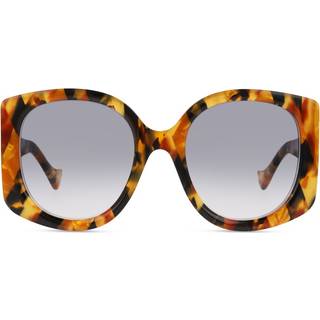 Gucci Kvinde GG1257S 004 Solbriller Plast Havana Blå Firkantet Skygge