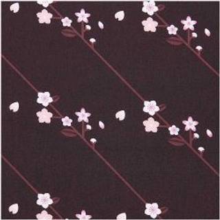 Stoffabschnitt Baumwoll-Popelin schwarz Sakura Zweige 50x140cm - Schwarz
