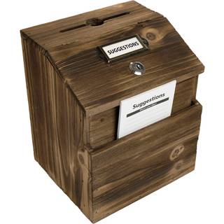 Excello Global Products Rustic Protict Box med l?s: Tr?afstemning Kommentar Boks V?gmonteret eller fritst?ende. Inkluderer trykte etiketter og fo