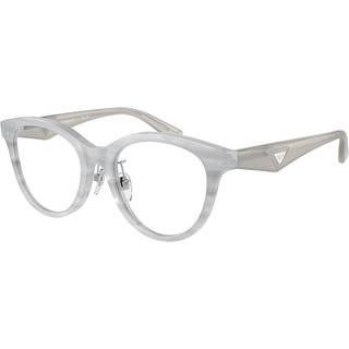 Emporio Armani EA3236F Asian Fit 6114 52 Briller Kvinder Grå - Shiny Striped Grey - 52mm