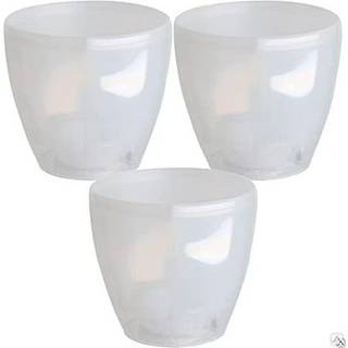 Decopots - 3 Pack Self Watering Planter - Indendørs dekorativ blomsterpotte med dræningspatron og vandstandsindikator (5,5 """" Gennemsigtig)