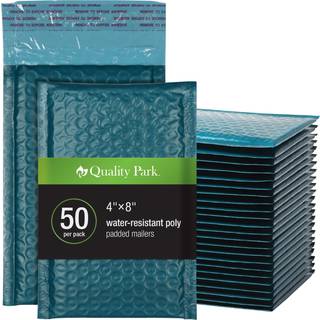 Kvalitet Park Bubble Mailers 4 x 8 Forsendelseskonvolutter Selvforsegling Lille bl? polstrede konvolutter Redi-strip skr?l af lukning 50 pr. Boks