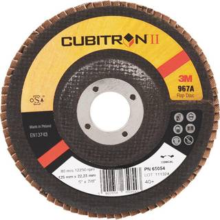 3M Cubitron II Flaprondel 967A, 40+, Flad, 125mm, 10 stk/krt, PN65069.