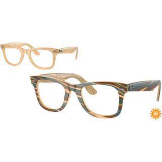 Ray-Ban RX5121F Wayfarer Asian Fit 8383 50 Briller Mænd Brun - Transparent Photochromic Striped Brown - 50mm