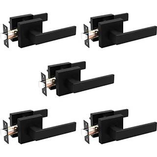 ProBrico 5 Pack Matte sort passage D?rh?ndtag Indretningsd?rh?ndtag Key Yderlige d?rknapper D?rl?s til skab og gang Moderne firkantet ikke-l?snin