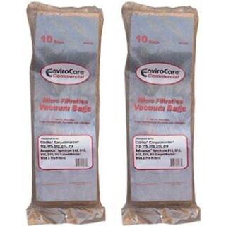 Envirocare udskiftning mikrofiltrering støvsugerstøvposer lavet til at passe til forhåndsspektrum Clarke tæpper nilfisk vacuums. 20 poser udstød