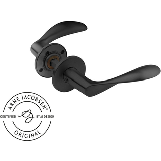 Arne Jacobsen dørhåndtag - AJ111 dørgreb, sort (PVD sort), stor model med snap-on cover • d line