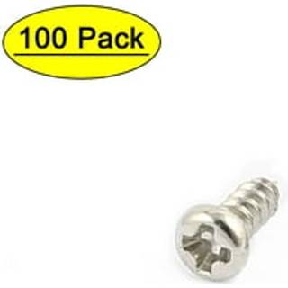 Uxcell 50pcs m2 x 6 mm rustfrit stål Phillips pan rundt hoved tappeskruer