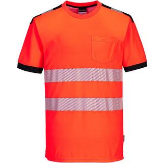 PW3 Hi-Vis t-shirt korte ærmer - Rød/Sort (Størrelse: XXL)