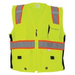 Global handske h?j synlighedssikkerhed vest gul/gr?n GLO-079-l