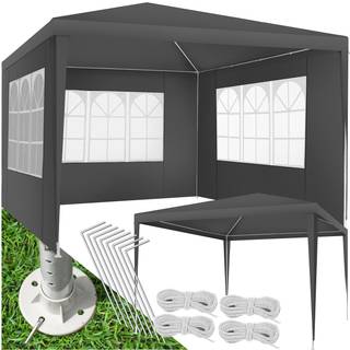 Havepavillon Baraban 3x3m med 3 sidepaneler - grå
