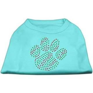 Holiday Paw Rhinestone Shirts Baby Blue XXL