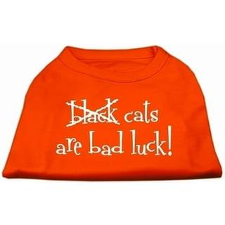 Svarta katter är Bad Luck Screen Print Shirt Orange XS