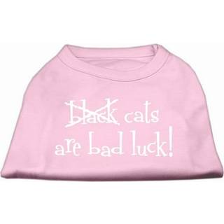 Svarta katter är otur skärmtryck skjorta ljusrosa m