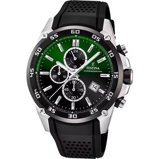 Festina F20330/B Herrenuhr Chronograph Schwarz/Dunkelgrün