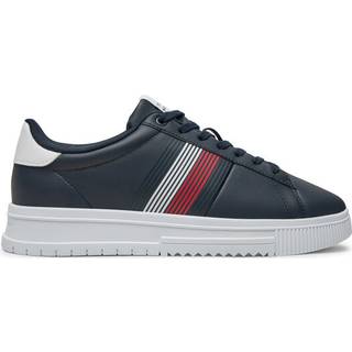 Contrast Heel Leather Trainers