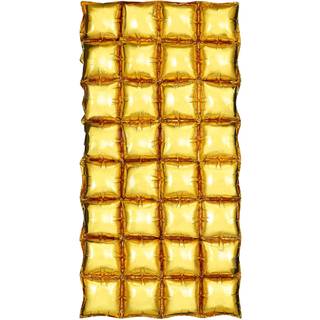 1 stk. Foliegardin i guld, 72x143 cm, inkl. sugerør til oppustning med luft