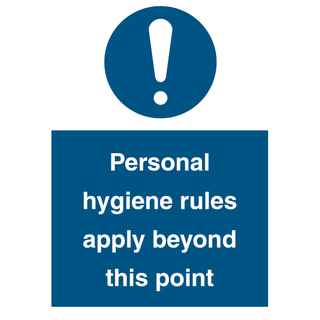 Personale hygiene rules apply beyond this point - Plast - 200 x 150 mm