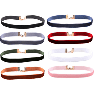 8-pakke trendy choker halskæde fløjl stof fløjl