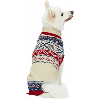 Blueberry Pet Christmas Family Sweater til hundeferie messe Isle Turtleneck Pullover Dog Sweater i elegant cremet hvid rygl?ngde 12 varm efter?r