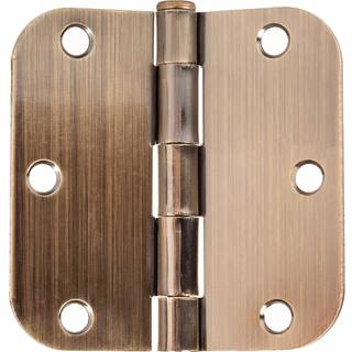 Ilyapa 18 Pack Antique Brass Door Hængsler 3,5 x 3,5 tommer indvendig dørhardware med 5/8 tommer radius hjørner Antik messing hængsler