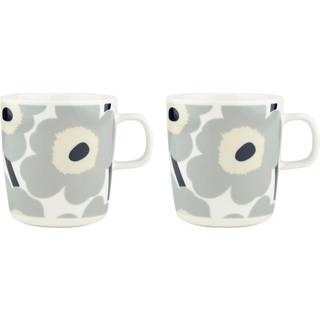 Unikko krus 4 dl, hvid/grå/sand/blå, 2 stk.