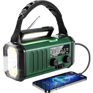 Lippa FM nødradio / Solcelle Powerbank 10.000 mAh, Grøn