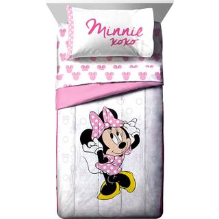 Jay Franco Minnie Mouse Xoxo 5 stykker Twin Bed Set - Inkluderer dyne & arks?t - Super Soft Fade Resistent Polyester (officielt produkt)