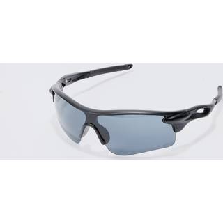 Mens Black Man Active Rubberised Smoke Lense Sunglasses