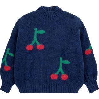 Bobo Choses Bobo Cherry Strikket trøje Navyblå 4-5 Y  Marineblå  4-5 år  kvinde
