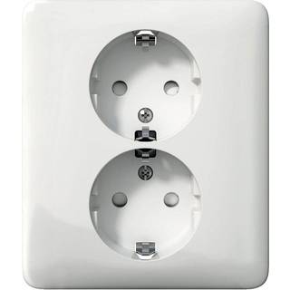 Schneider Electric Vægudtag, jordet, 2-vejs, med skruetilslutning, Exxact Primo