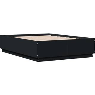 Sengestel Konstrueret Træ - Sort / 140 x 190 cm