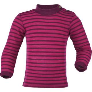 Engel Baby-Shirt L/S geringelt Merino undertøj Børn størrelse 74/80 farve lilla/pink