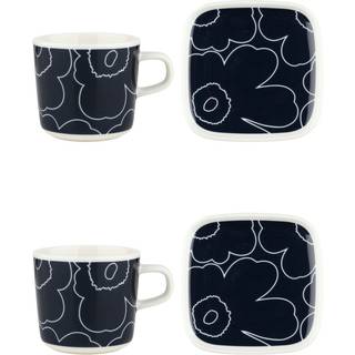 Marimekko Piirto Unikko kop og underkop sæt 20 cl 4 dele White-dark blue