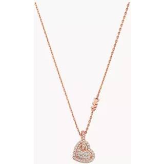 MK Precious Metal-Plated Sterling Silver Pavé Heart Necklace - Rose Gold - Michael Kors - ONE SIZE