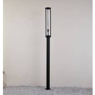 Lucande udendørslampe Alivaro, sort, 220 cm, E27, IP65 Alivaro Lucande, dæmpbar, Sort, Aluminium, Moderne