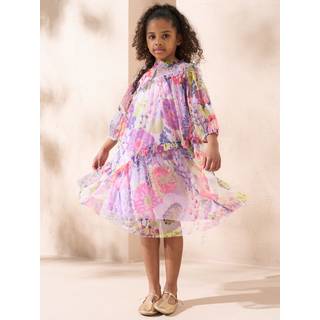 Angel & Rocket Angel & Rocket Multi Pink Cara Printed Swing Mesh Dress - 116cm (6 Years)