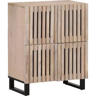 Skænk 60X34X75 Cm - Lysebrun / Massivt mangotræ