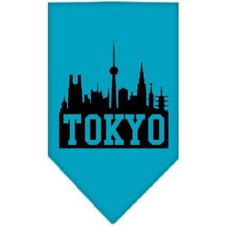 Tokyo Skyline Screen Print Bandana turkos liten
