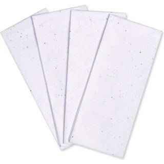 Papyrus 4 ark hvidt silkepapir med iriserende fleks til gaver dekorationer h?ndv?rk DIY og mere