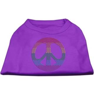 Rhinestone Rainbow Peace Sign Shirts Purple M