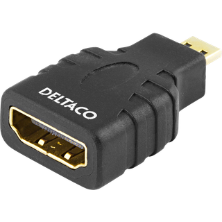 DELTACO HDMI-adapter, HDMI High Speed with Ethernet, micro HDMI 19-pin