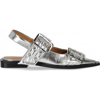 Feminine Buckle Ballerina Metallic S2725 - Silver - GANNI - Sølv 39