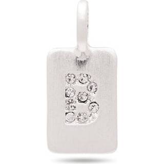 Pilgrim CHARM krystal B vedhæng, sølvbelagt