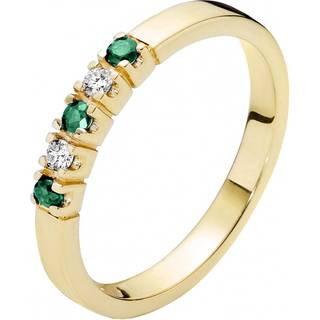 Lund Copenhagen 14 kt. Alliance ring med smaragd og diamanter
