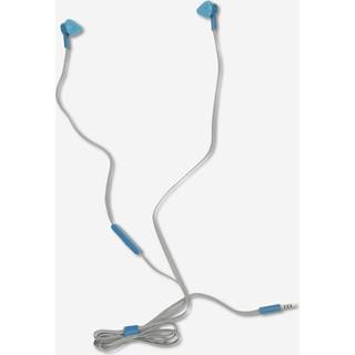 Grå høretelefoner med stik og mikrofon